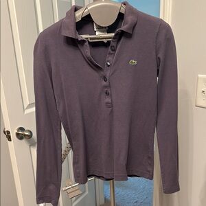 Lacoste Dark Purple Button-Up Polo